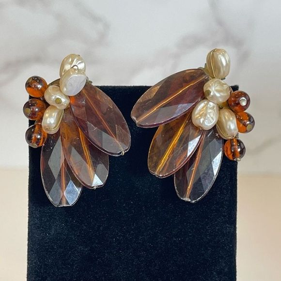 Vintage Signed Germany Clip On Earrings - Picture 4 of 6